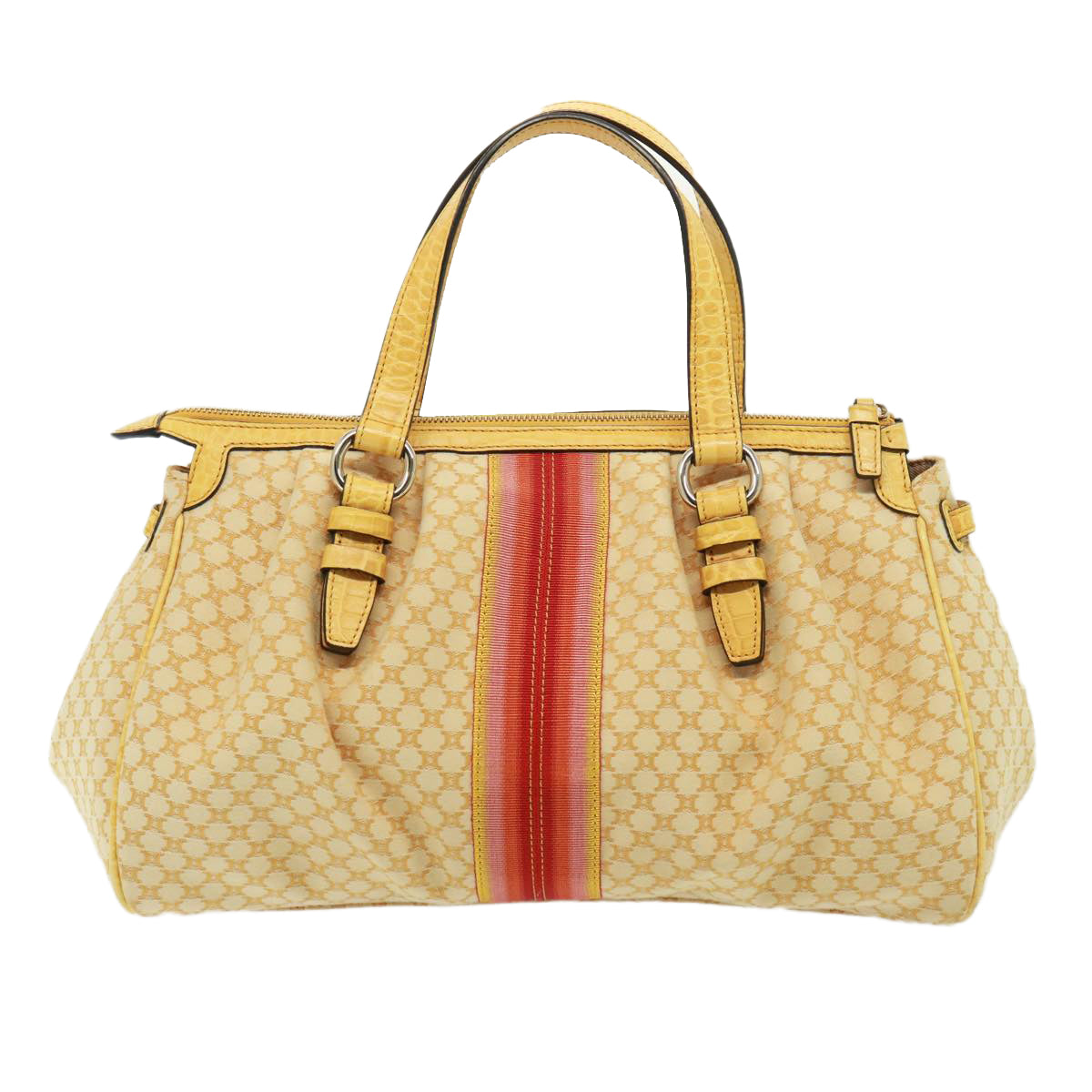 Luxury CELINE Macadam Canvas Hand Bag Beige  77703