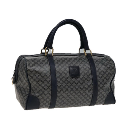 Luxury CELINE Macadam Canvas Boston Bag Navy  77711