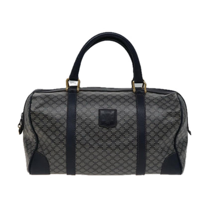 Luxury CELINE Macadam Canvas Boston Bag Navy  77711