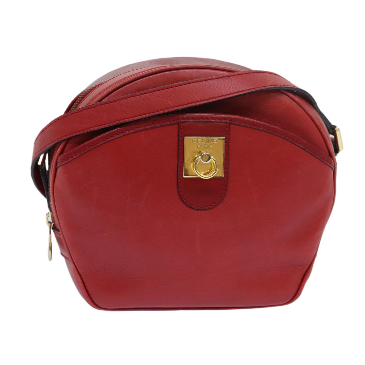 Luxury CELINE Shoulder Bag Leather Red  77720