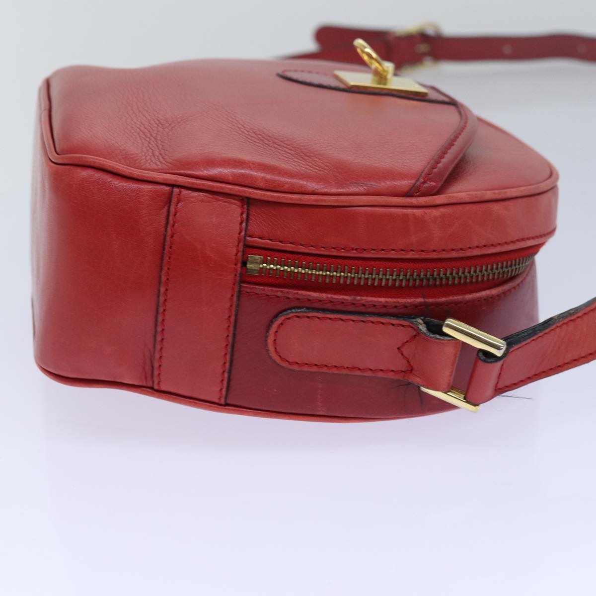Luxury CELINE Shoulder Bag Leather Red  77720