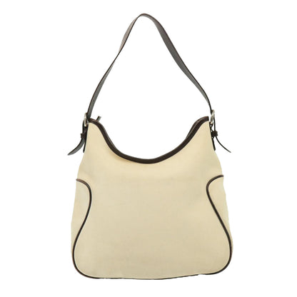 Luxury Burberry Shoulder Bag Canvas Cream Auth 77727