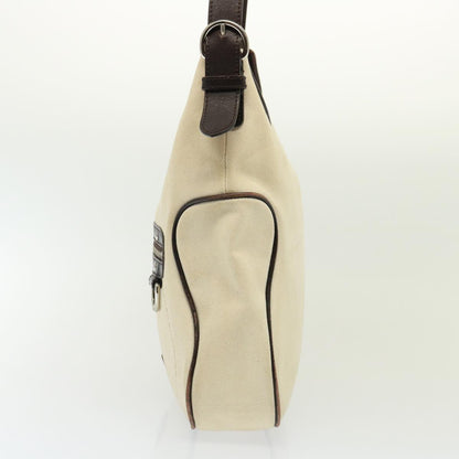 Luxury Burberry Shoulder Bag Canvas Cream Auth 77727