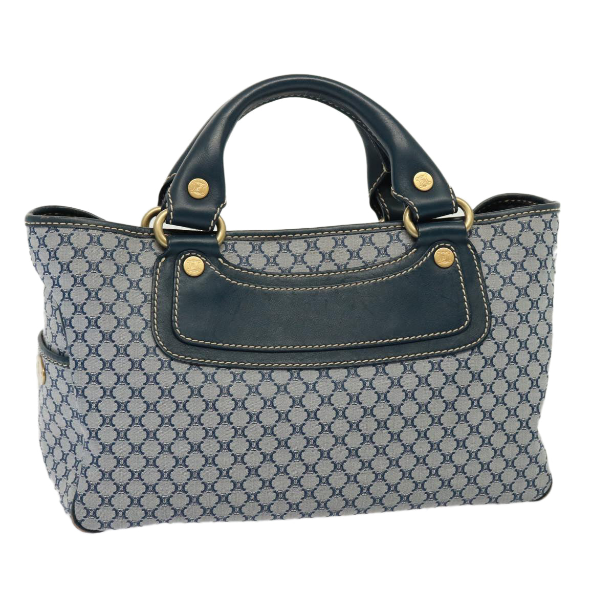 Luxury CELINE Macadam Canvas Hand Bag Navy  77737