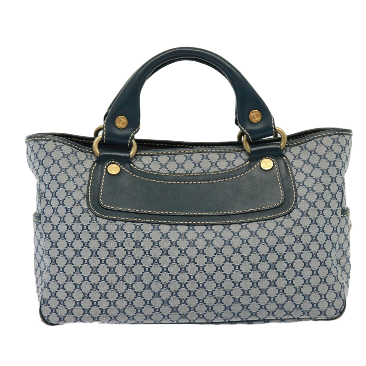 Luxury CELINE Macadam Canvas Hand Bag Navy  77737