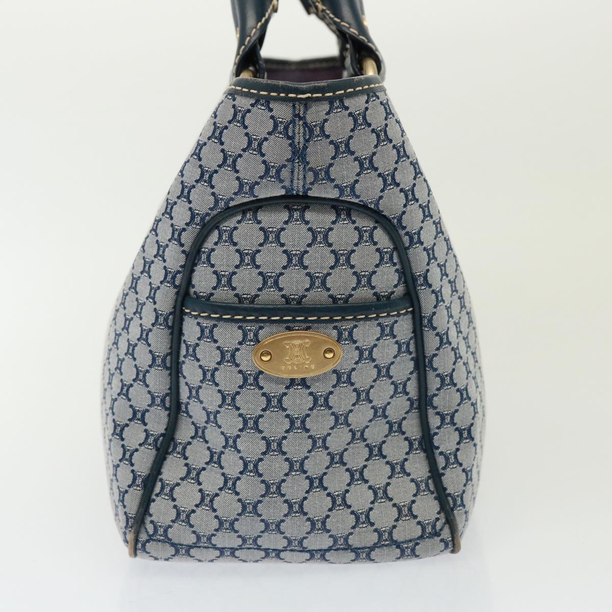 Luxury CELINE Macadam Canvas Hand Bag Navy  77737