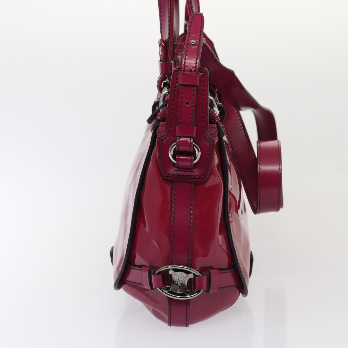 Luxury CELINE Hand Bag Patent leather 2way Pink  77739