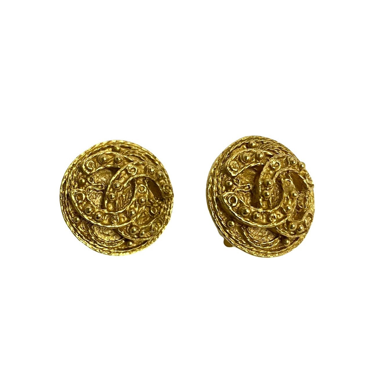 CHANEL Earring Gold Plated gold COCO Mark Women