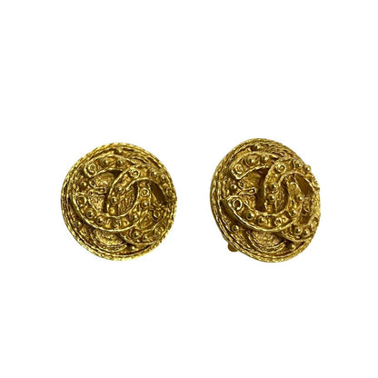 CHANEL Earring Gold Plated gold COCO Mark Women