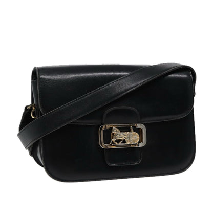 Luxury CELINE Shoulder Bag Leather Black  77808