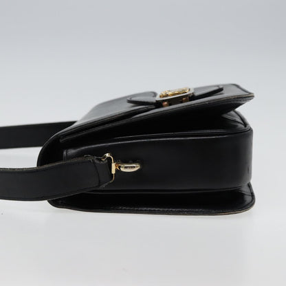 Luxury CELINE Shoulder Bag Leather Black  77808