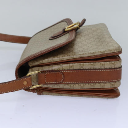 Luxury CELINE Macadam Canvas Shoulder Bag PVC Leather Beige  77809