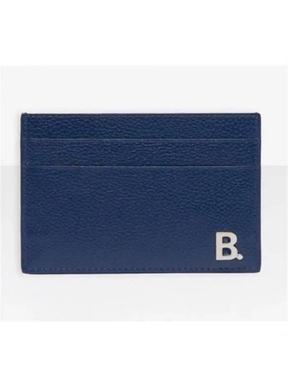 Luxury Balenciaga Trending 2025 BB Logo Card Wallet Blue