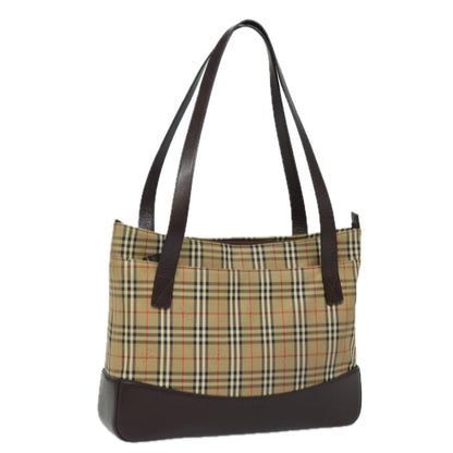 Luxury Burberry Nova Check Shoulder Bag Canvas Beige Auth 77833