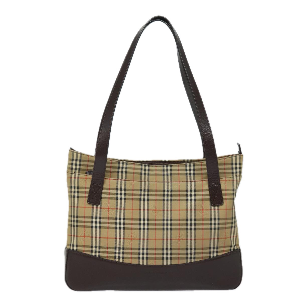 Luxury Burberry Nova Check Shoulder Bag Canvas Beige Auth 77833