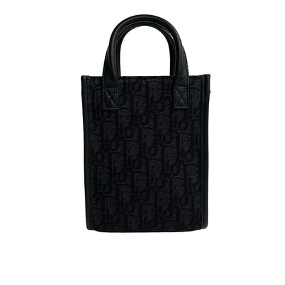 Dior Shoulder Bag Canvas, Leather black Oblique Pattern North South Women(Unisex)
