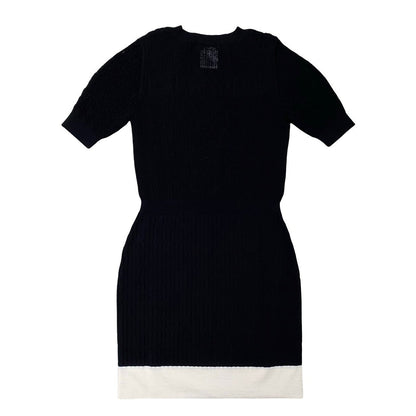 CHANEL one piece Cotton, Polyamide black COCO Mark belt Women 36