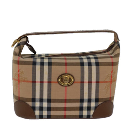 Luxury BurberrySs Nova Check Hand Bag Canvas Beige Auth 78457