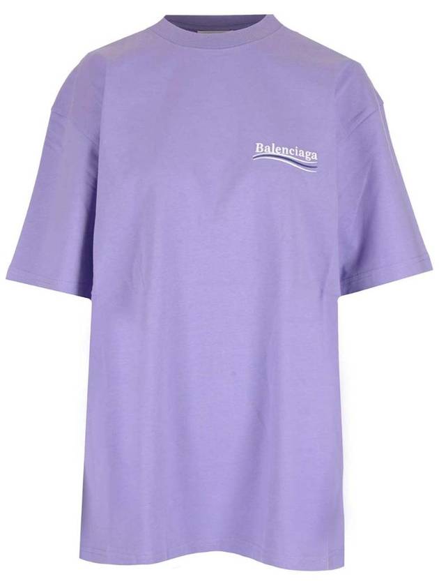 Luxury Balenciaga Trending 2025 Wave Logo Political Campaign Large Fit Short Sleeve T-Shirt Purple