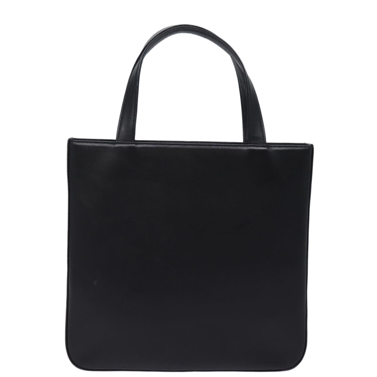 Luxury Burberry Nova Check Hand Bag Nylon Leather Beige Black Auth 78540