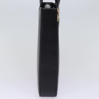 Luxury Burberry Nova Check Hand Bag Nylon Leather Beige Black Auth 78540