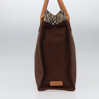 Luxury Burberry Nova Check Tote Bag Canvas Beige Brown Auth 78542