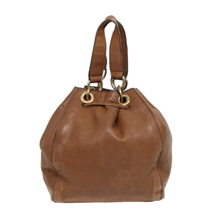 Luxury CELINE Hand Bag Leather 2way Beige  78642