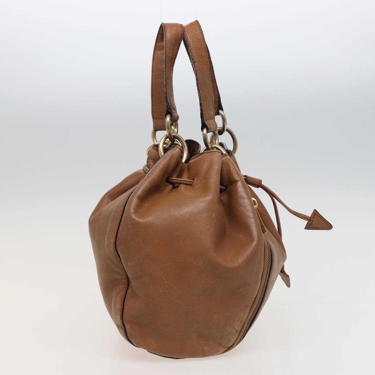 Luxury CELINE Hand Bag Leather 2way Beige  78642