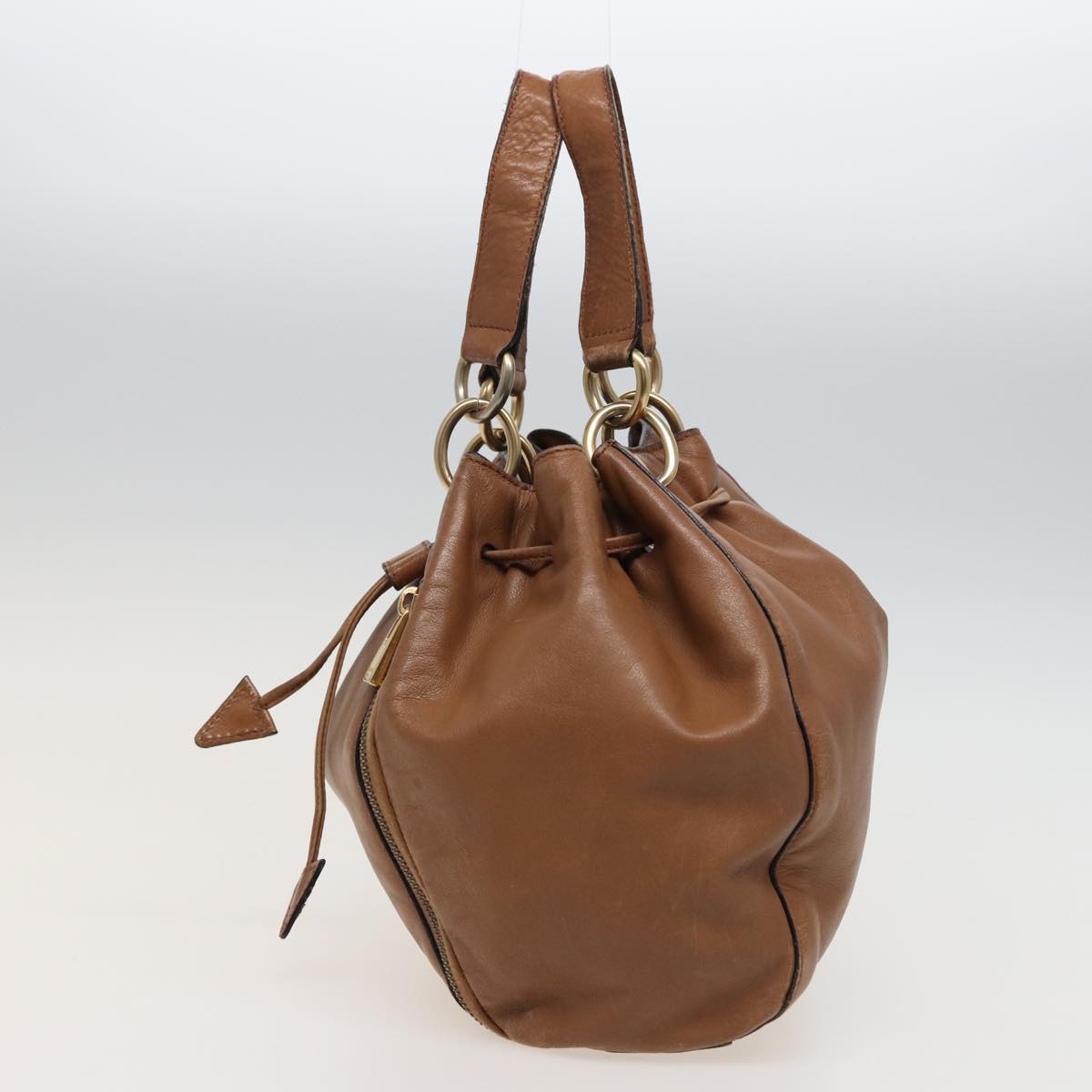 Luxury CELINE Hand Bag Leather 2way Beige  78642