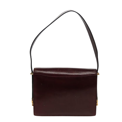 Luxury CELINE Shoulder Bag Leather Wine Red  78766