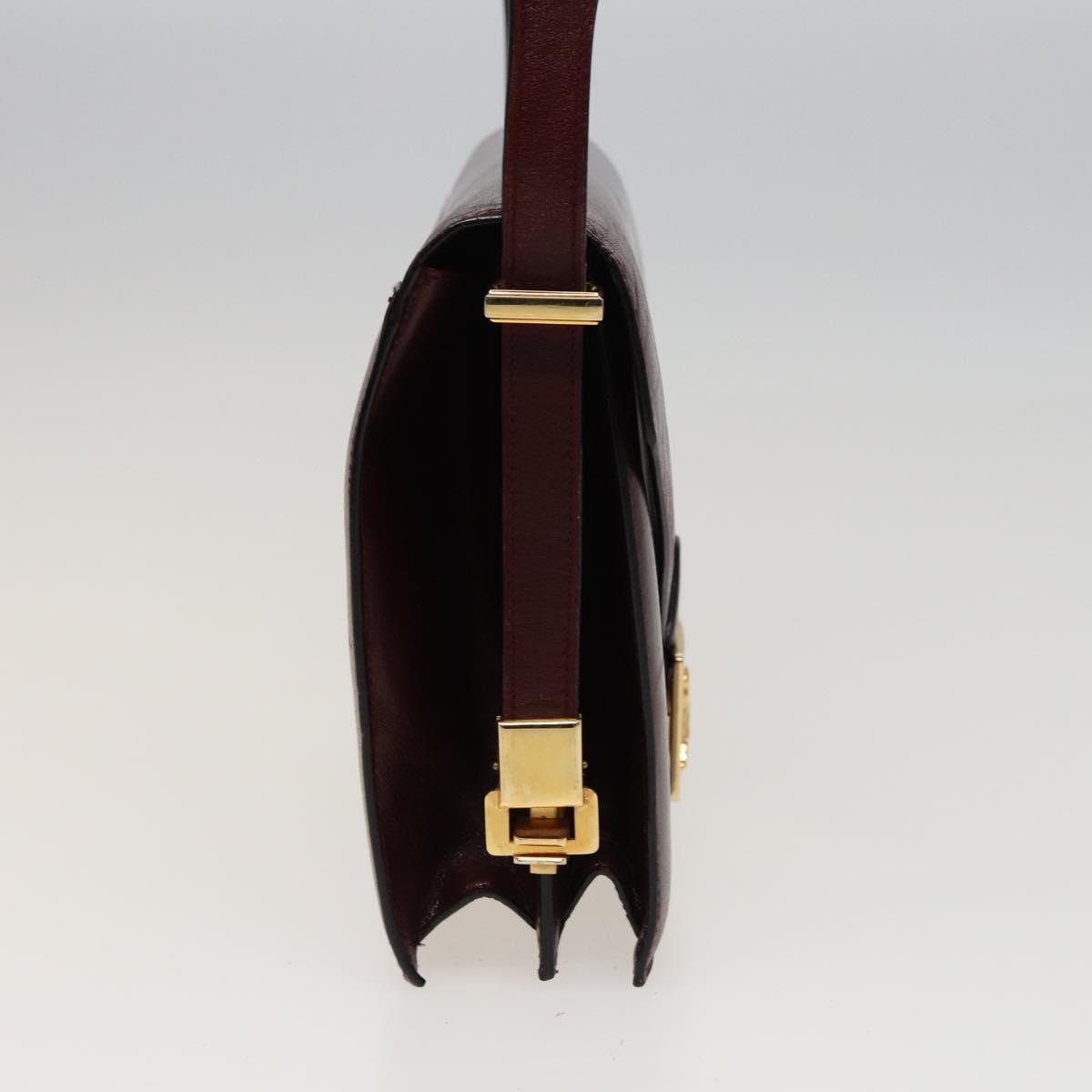 Luxury CELINE Shoulder Bag Leather Wine Red  78766