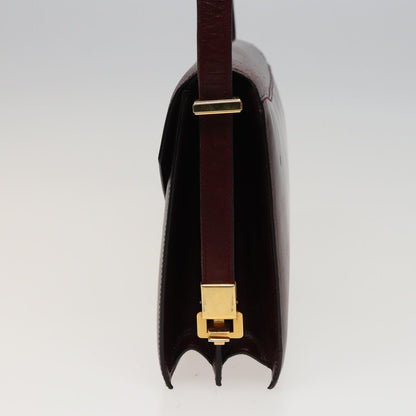 Luxury CELINE Shoulder Bag Leather Wine Red  78766