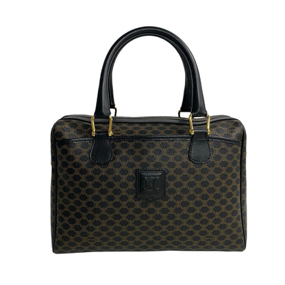CELINE Handbag Leather, PVC black Macadam Blason Triomphe Pattern Women(Unisex)