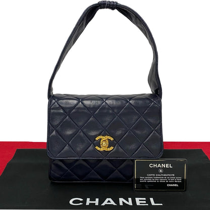 CHANEL Handbag lambskin Navy COCO Mark Matrasse Women