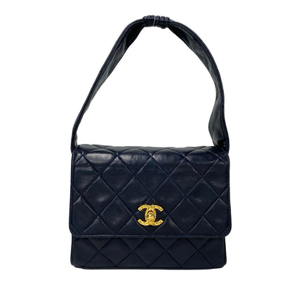CHANEL Handbag lambskin Navy COCO Mark Matrasse Women