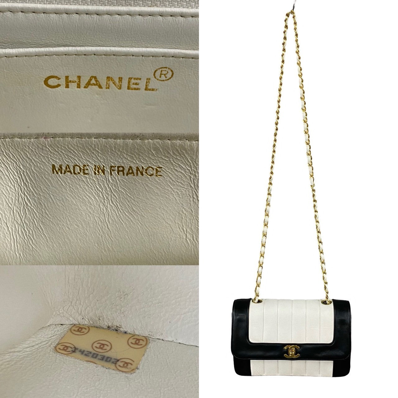 CHANEL Shoulder Bag lambskin white COCO Mark Women