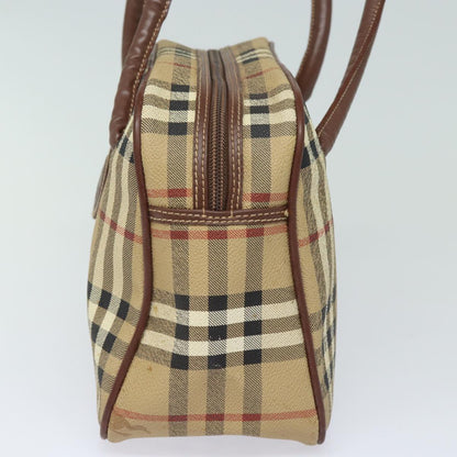 Luxury BurberrySs Nova Check Shoulder Bag PVC Leather Beige Auth 78850