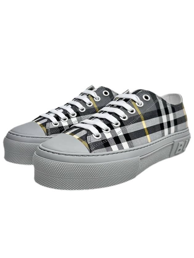 Luxury Burberry Vintage Check Cotton Low Top Sneakers Grey
