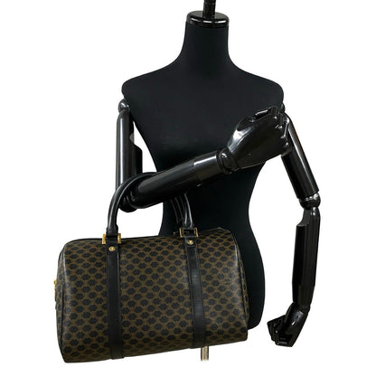 CELINE Boston Duffel bag Leather, PVC black Macadam Brazon Women(Unisex)
