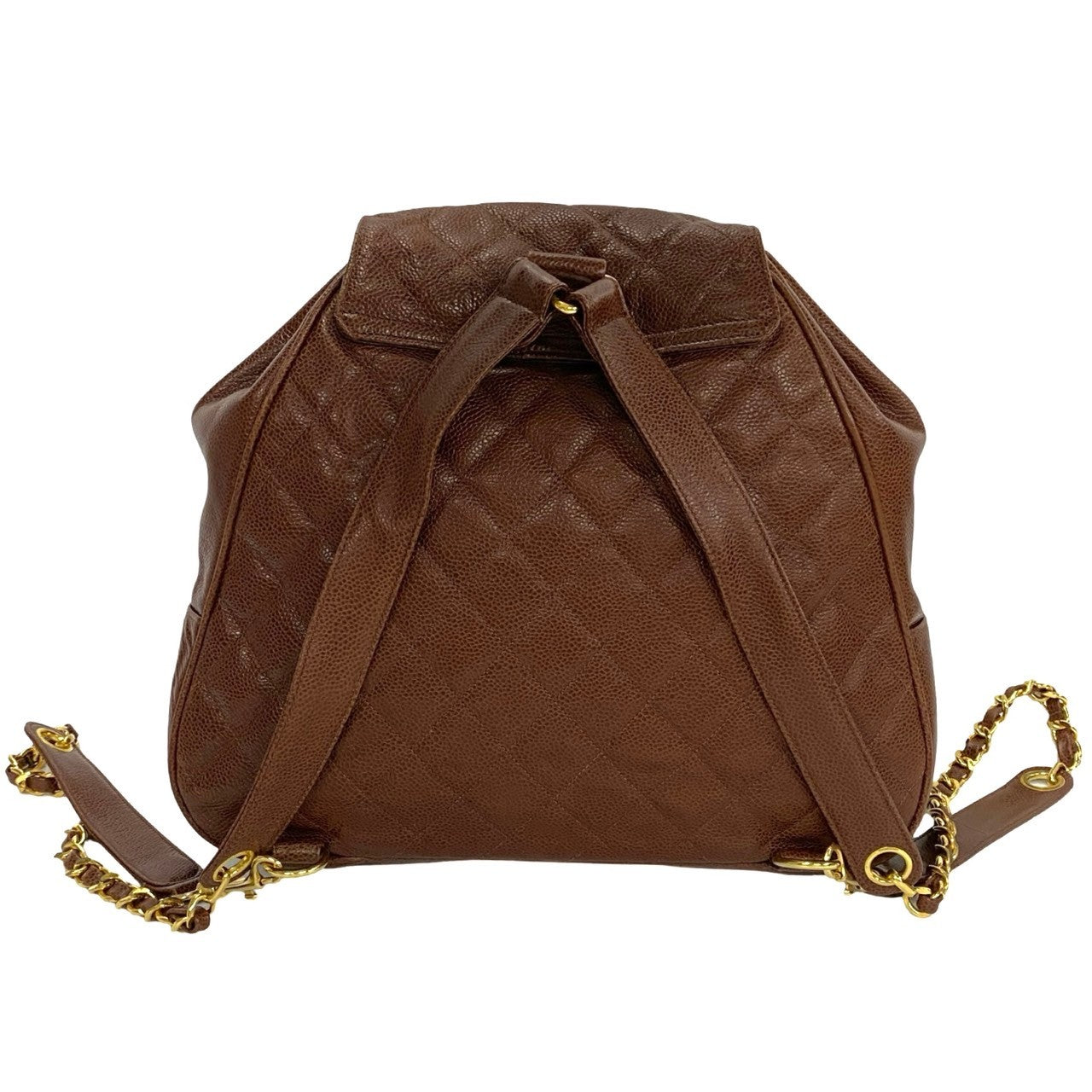 CHANEL Backpack Matt caviar skin Brown COCO Mark Matrasse Women