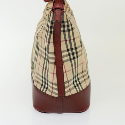 Luxury Burberry Nova Check Shoulder Bag Canvas Beige Auth 79107