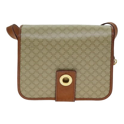 Luxury CELINE Macadam Canvas Shoulder Bag Beige  79130