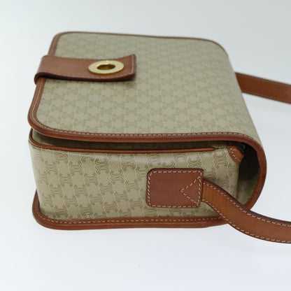 Luxury CELINE Macadam Canvas Shoulder Bag Beige  79130