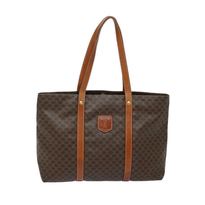 Luxury CELINE Macadam Canvas Tote Bag PVC Leather Brown  79187