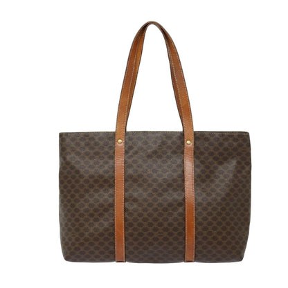 Luxury CELINE Macadam Canvas Tote Bag PVC Leather Brown  79187
