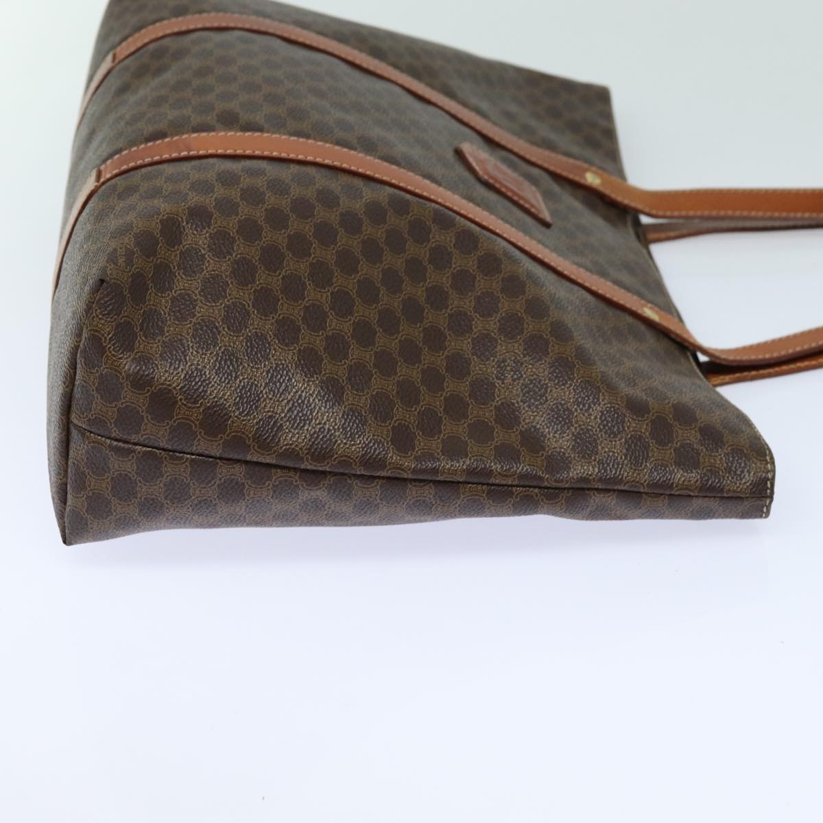 Luxury CELINE Macadam Canvas Tote Bag PVC Leather Brown  79187