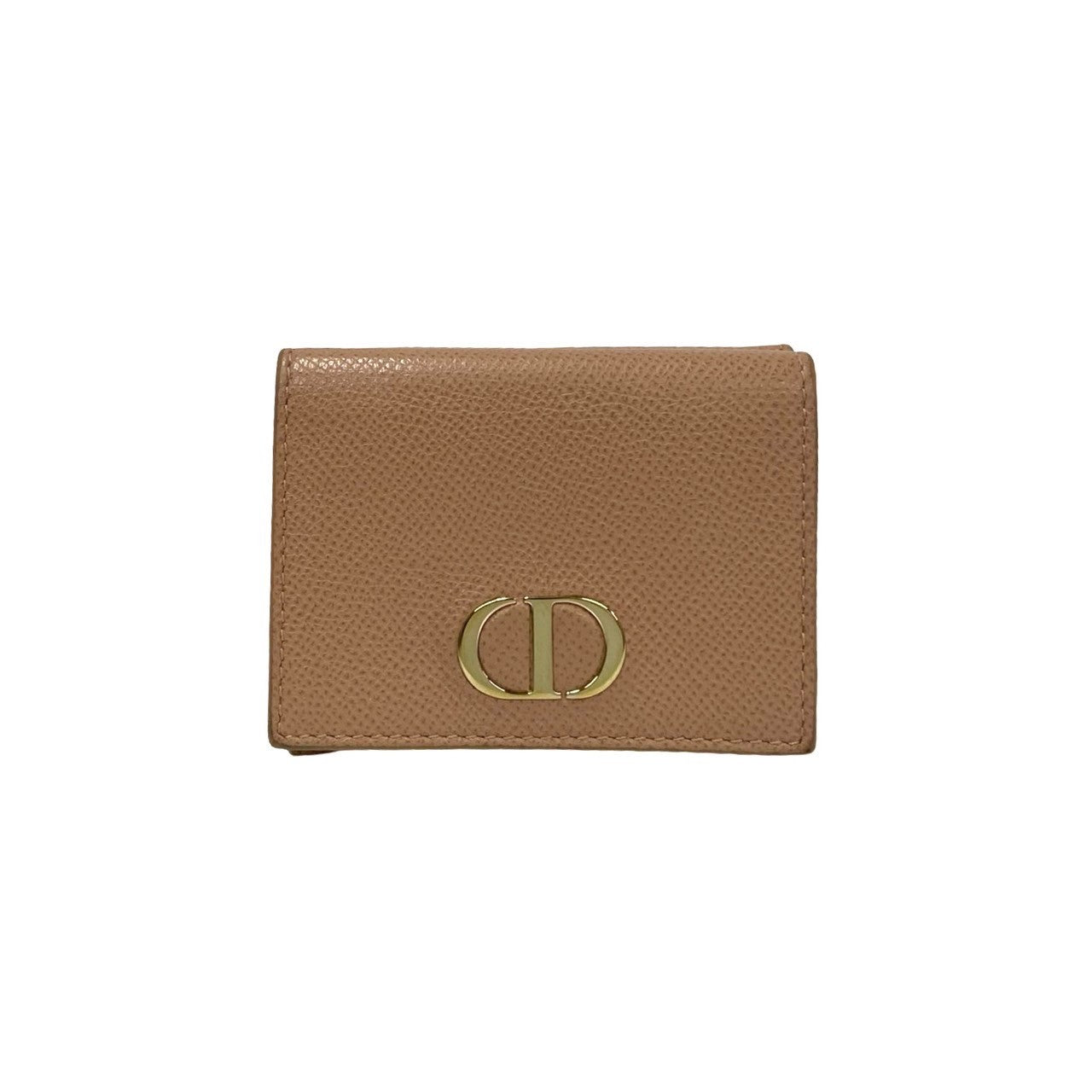Dior Tri-fold wallet leather pink CD logo Metal Lotus wallet Women