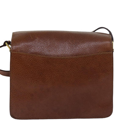 Luxury CELINE Shoulder Bag Leather Brown  79379