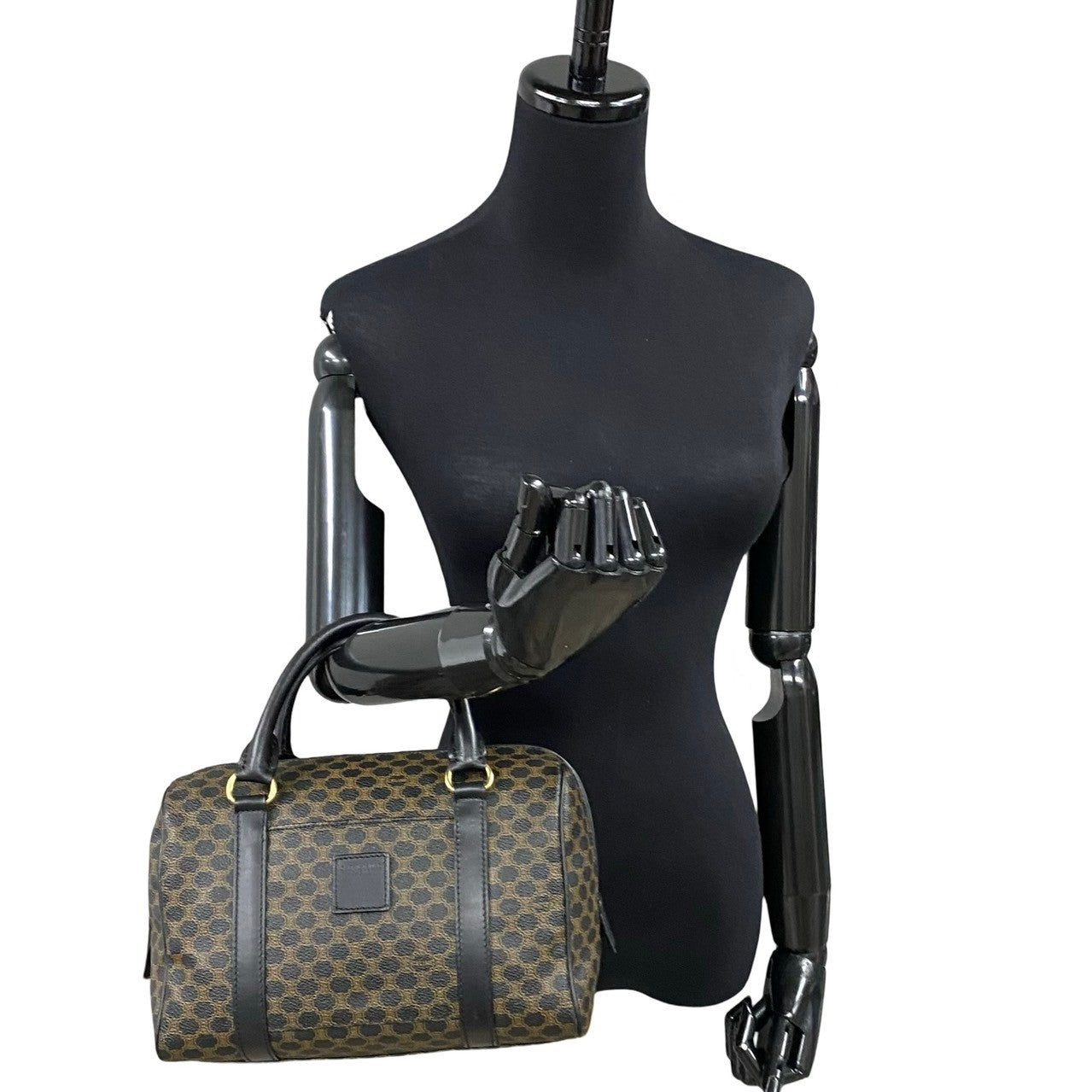 CELINE Handbag leather Brown Macadam Blason Pattern mens(Unisex)