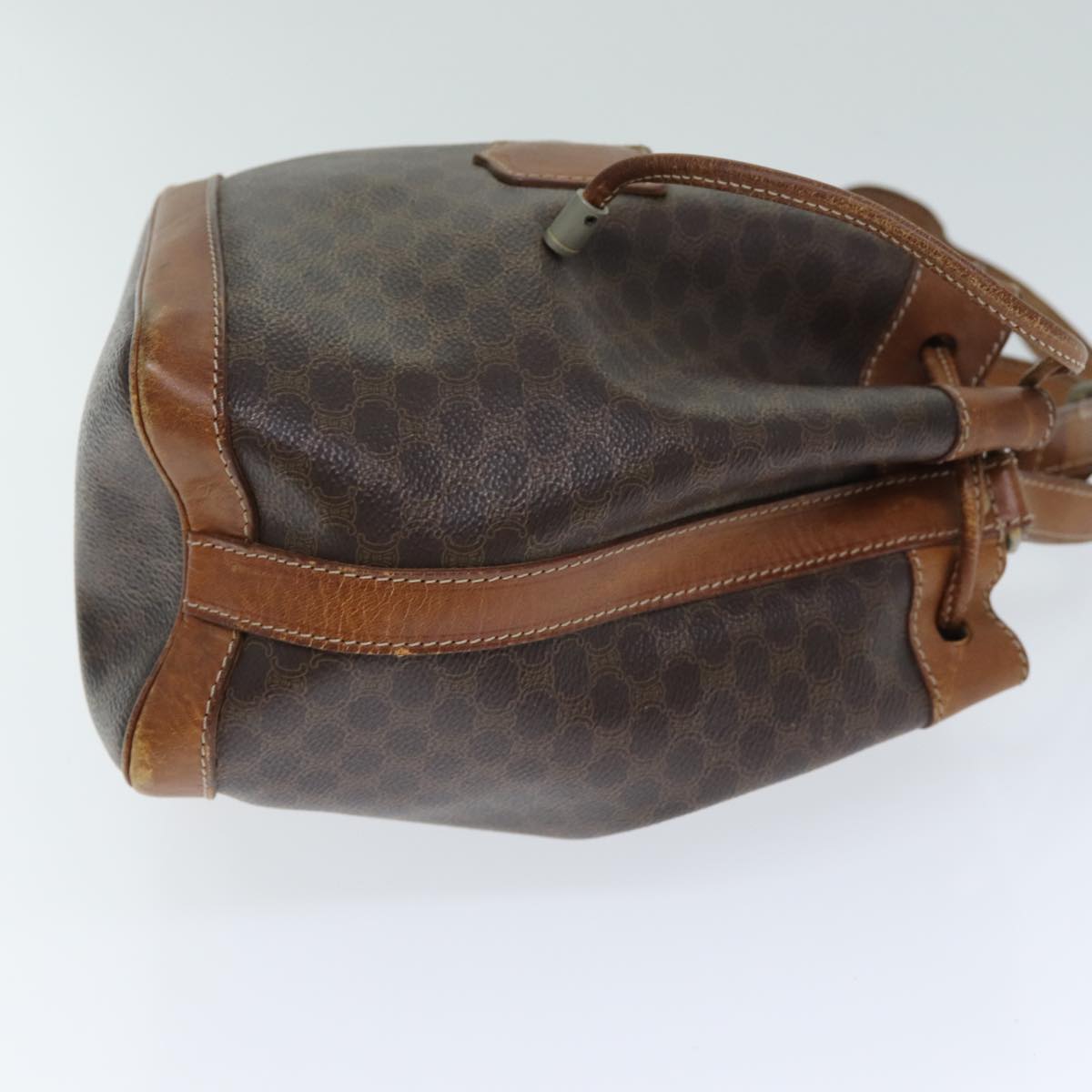 Luxury CELINE Macadam Canvas Shoulder Bag PVC Leather Brown  79626